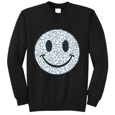 Retro Leopard Print Emoji Smiley Sweatshirt