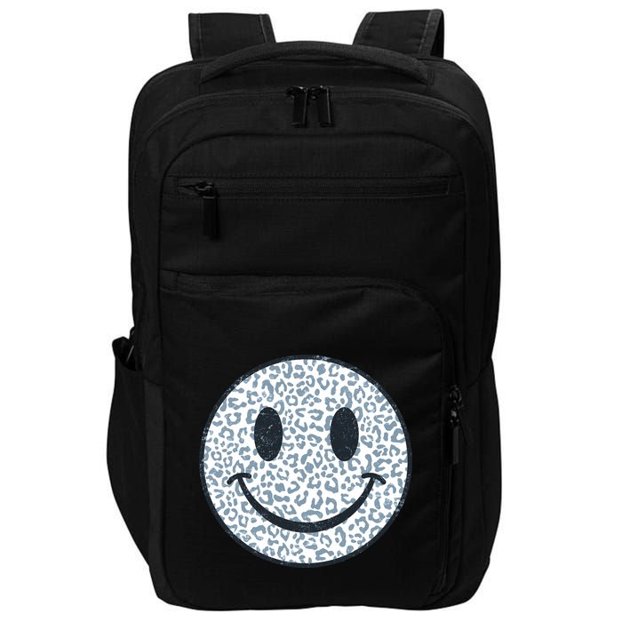 Retro Leopard Print Emoji Smiley Impact Tech Backpack