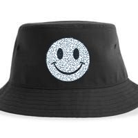 Retro Leopard Print Emoji Smiley Sustainable Bucket Hat