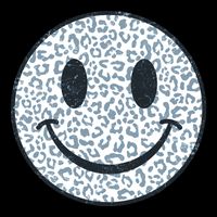 Retro Leopard Print Emoji Smiley 7-Panel Snapback Hat