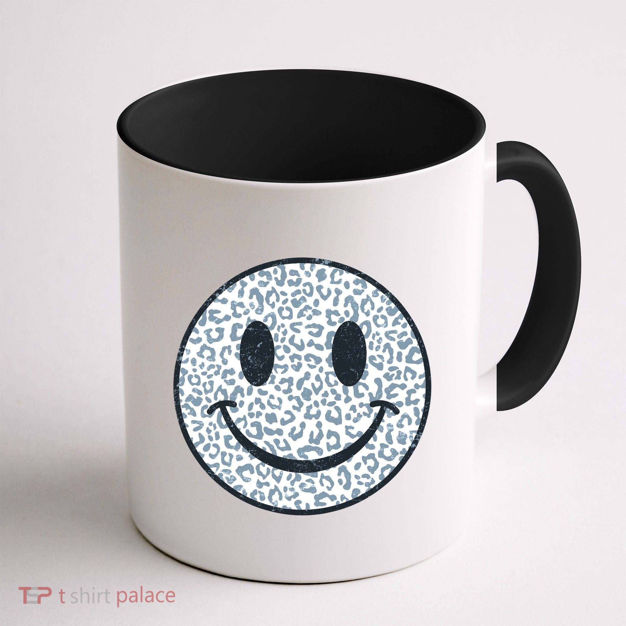 Retro Leopard Print Emoji Smiley Mug