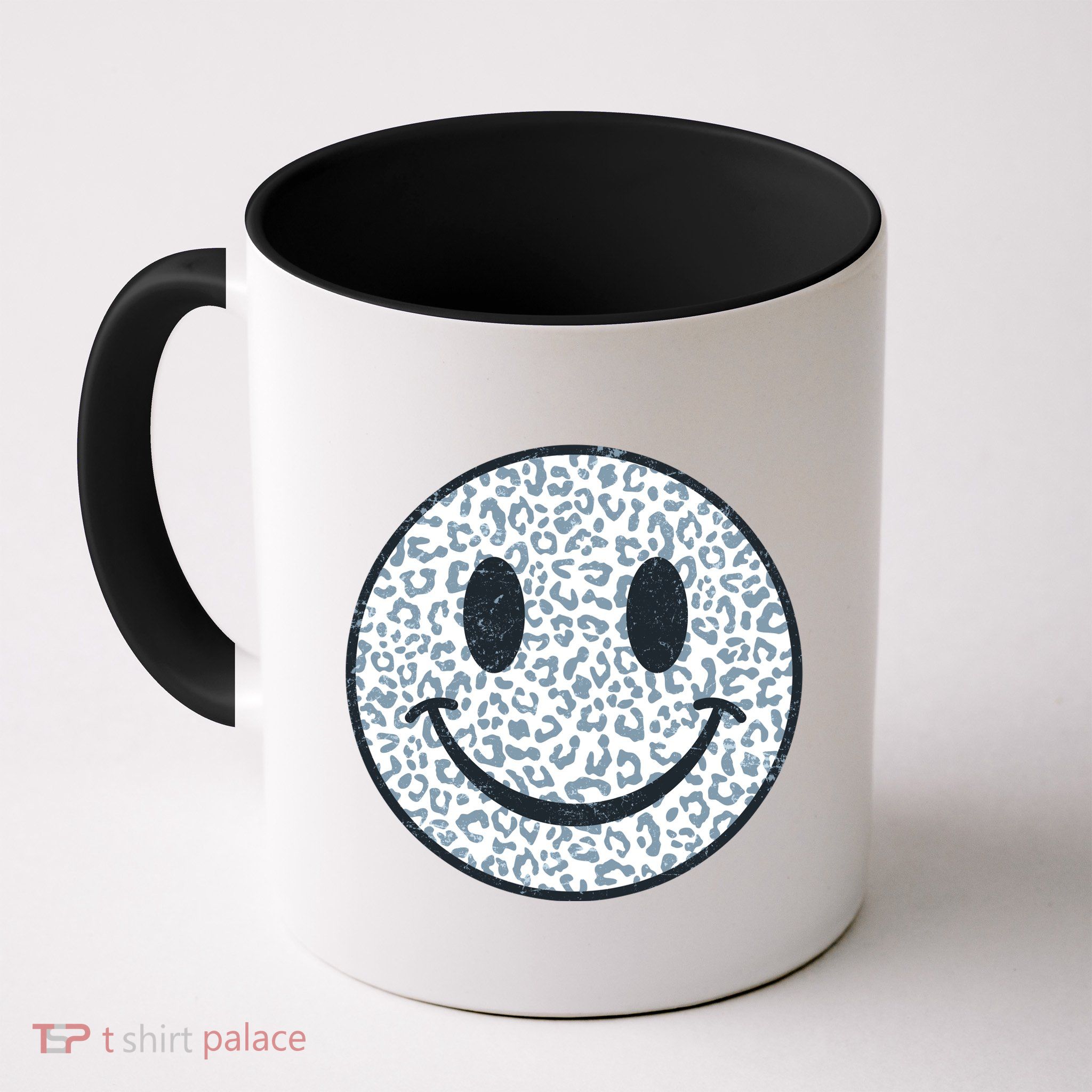 Retro Leopard Print Emoji Smiley Mug