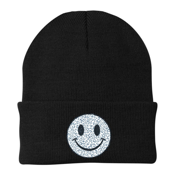 Retro Leopard Print Emoji Smiley Beanie