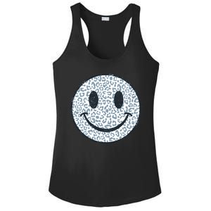 Retro Leopard Print Emoji Smiley Ladies PosiCharge Competitor Racerback Tank