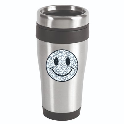 Retro Leopard Print Emoji Smiley 16oz Travel Tumbler