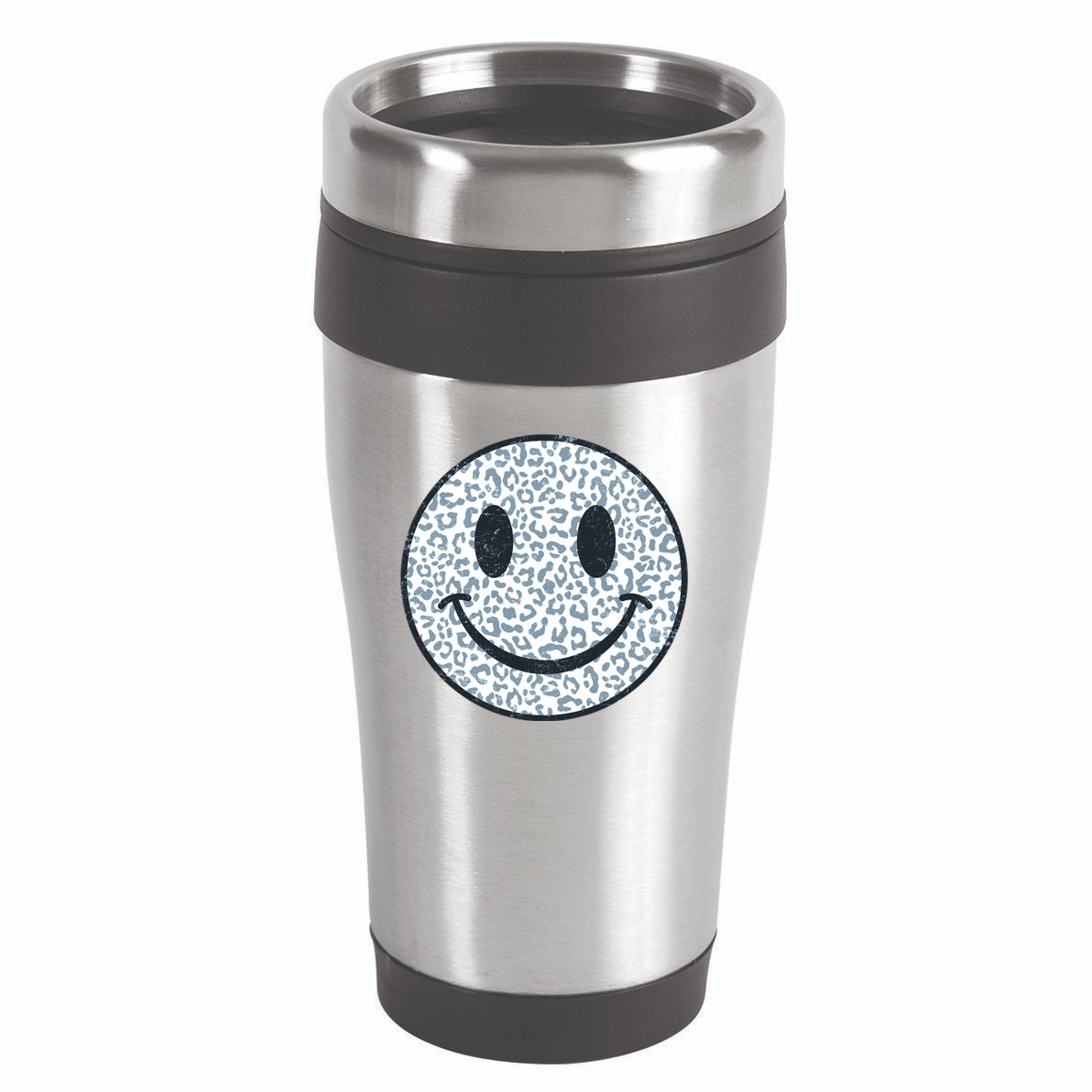 Retro Leopard Print Emoji Smiley 16oz Travel Tumbler