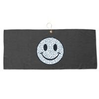 Retro Leopard Print Emoji Smiley Large Microfiber Waffle Golf Towel