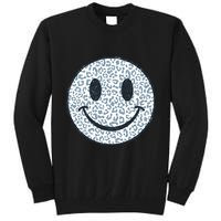 Retro Leopard Print Emoji Smiley Tall Sweatshirt
