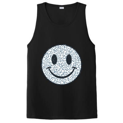 Retro Leopard Print Emoji Smiley PosiCharge Competitor Tank
