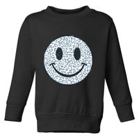 Retro Leopard Print Emoji Smiley Toddler Sweatshirt