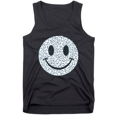 Retro Leopard Print Emoji Smiley Tank Top