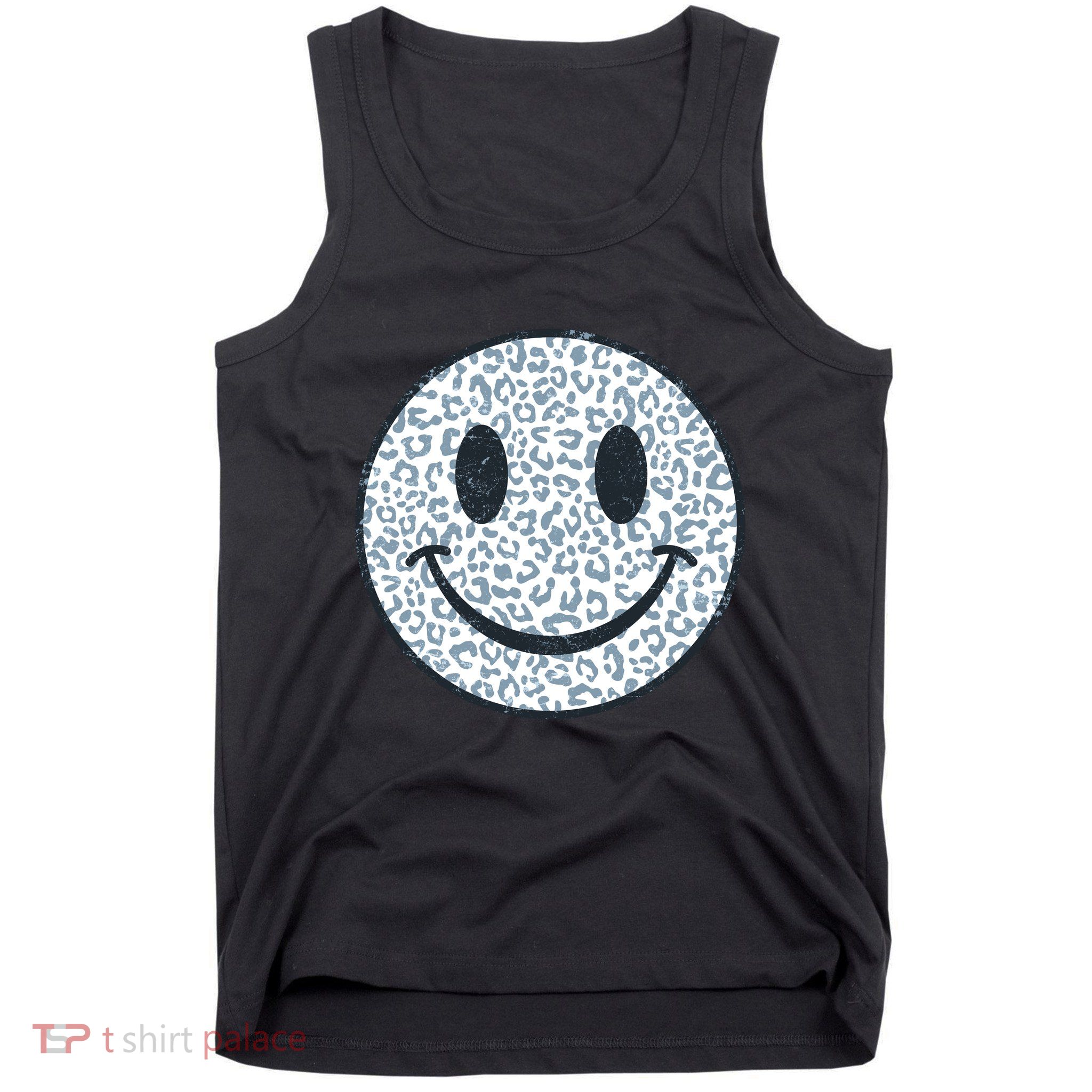 Retro Leopard Print Emoji Smiley Tank Top