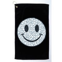 Retro Leopard Print Emoji Smiley Golf Towel