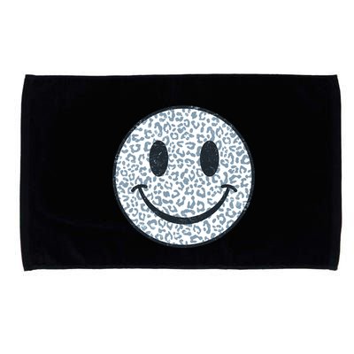 Retro Leopard Print Emoji Smiley Microfiber Hand Towel
