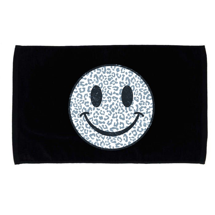 Retro Leopard Print Emoji Smiley Microfiber Hand Towel