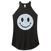 Retro Leopard Print Emoji Smiley Women's Perfect Tri Rocker Tank