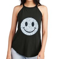 Retro Leopard Print Emoji Smiley Women's Perfect Tri Rocker Tank