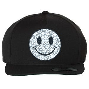 Retro Leopard Print Emoji Smiley Wool Snapback Cap