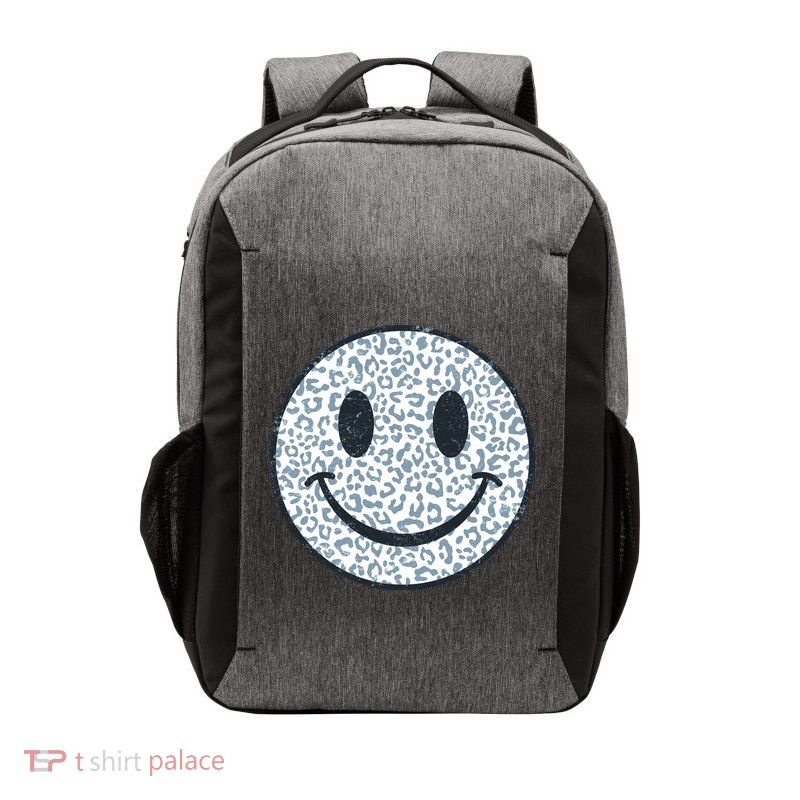Retro Leopard Print Emoji Smiley Vector Backpack