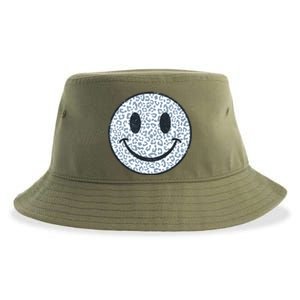 Retro Leopard Print Emoji Smiley Sustainable Bucket Hat