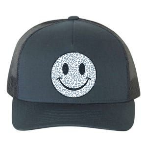 Retro Leopard Print Emoji Smiley Yupoong Adult 5-Panel Trucker Hat