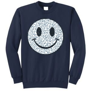 Retro Leopard Print Emoji Smiley Sweatshirt