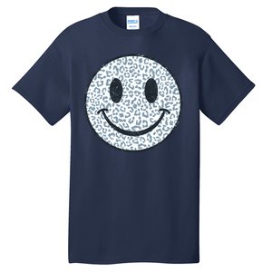 Retro Leopard Print Emoji Smiley Tall T-Shirt