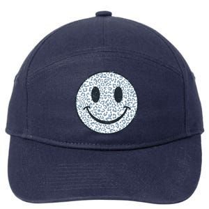 Retro Leopard Print Emoji Smiley 7-Panel Snapback Hat