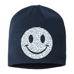 Retro Leopard Print Emoji Smiley Sustainable Beanie