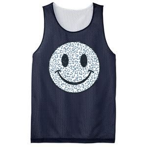 Retro Leopard Print Emoji Smiley Mesh Reversible Basketball Jersey Tank