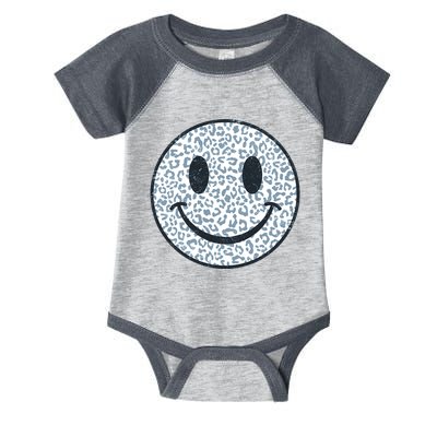 Retro Leopard Print Emoji Smiley Infant Baby Jersey Bodysuit