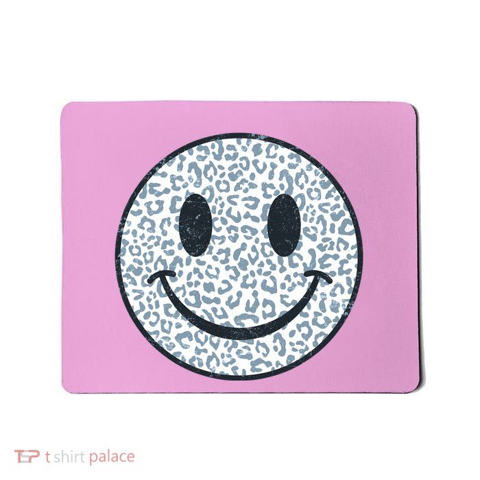 Retro Leopard Print Emoji Smiley Mousepad