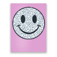 Retro Leopard Print Emoji Smiley Poster