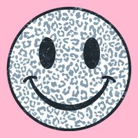 Retro Leopard Print Emoji Smiley Poster