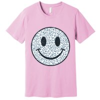 Retro Leopard Print Emoji Smiley Premium T-Shirt