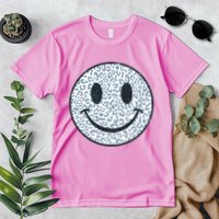 Retro Leopard Print Emoji Smiley Premium T-Shirt