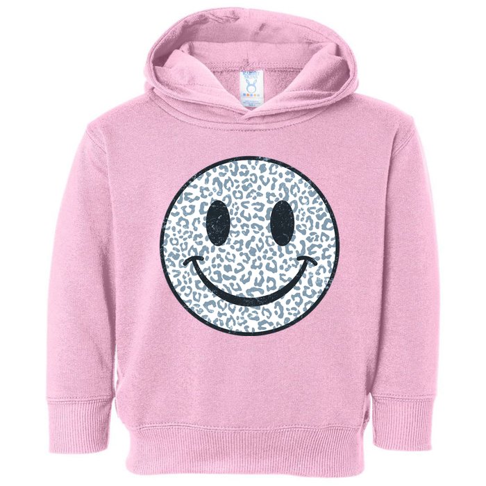 Retro Leopard Print Emoji Smiley Toddler Hoodie
