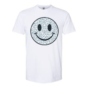 Retro Leopard Print Emoji Smiley Softstyle CVC T-Shirt