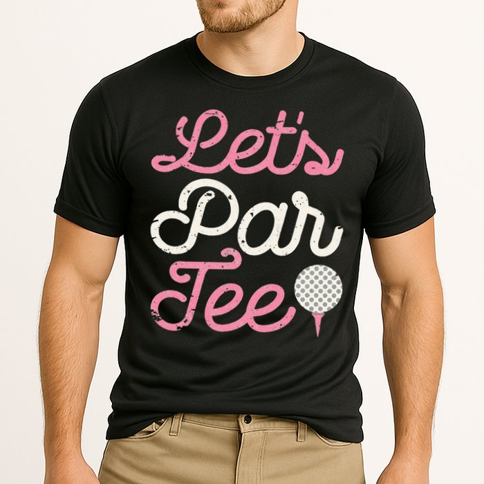 retro Let's Par Tee Golf Player Golfer Dad Papa Performance Shirt