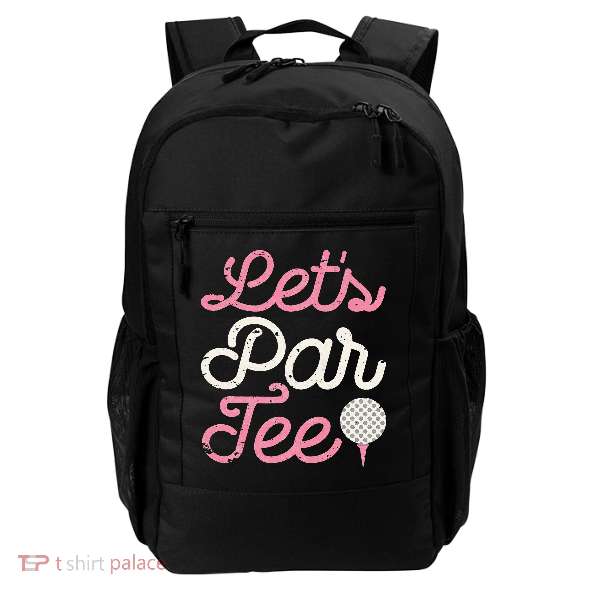 retro Let's Par Tee Golf Player Golfer Dad Papa Backpack
