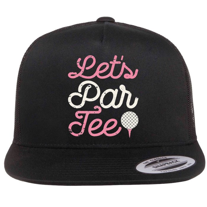 retro Let's Par Tee Golf Player Golfer Dad Papa Flatbill Hat
