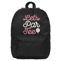 retro Let's Par Tee Golf Player Golfer Dad Papa 16 in Basic Backpack