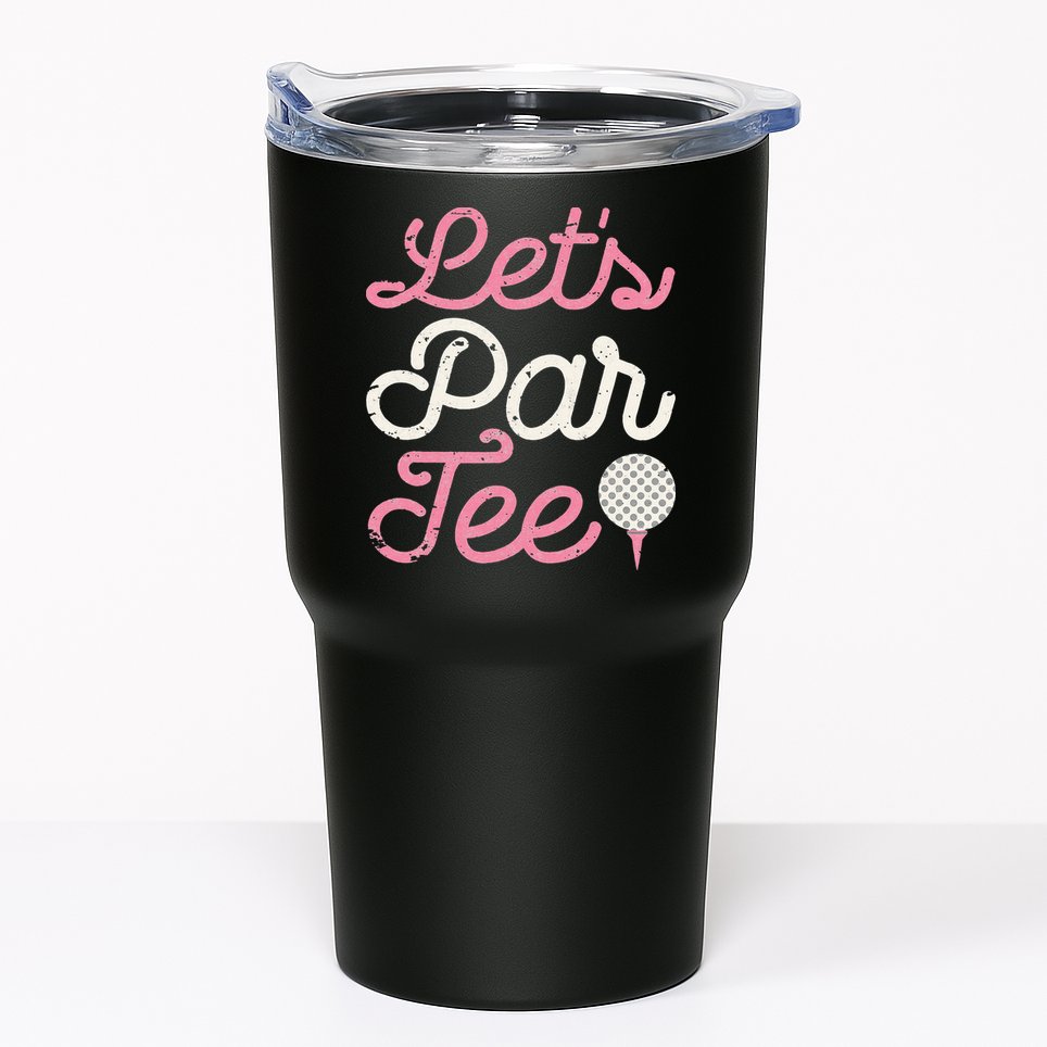 retro Let's Par Tee Golf Player Golfer Dad Papa Tumbler