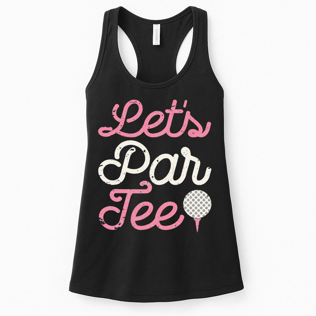 retro Let's Par Tee Golf Player Golfer Dad Papa Womens Tank Top