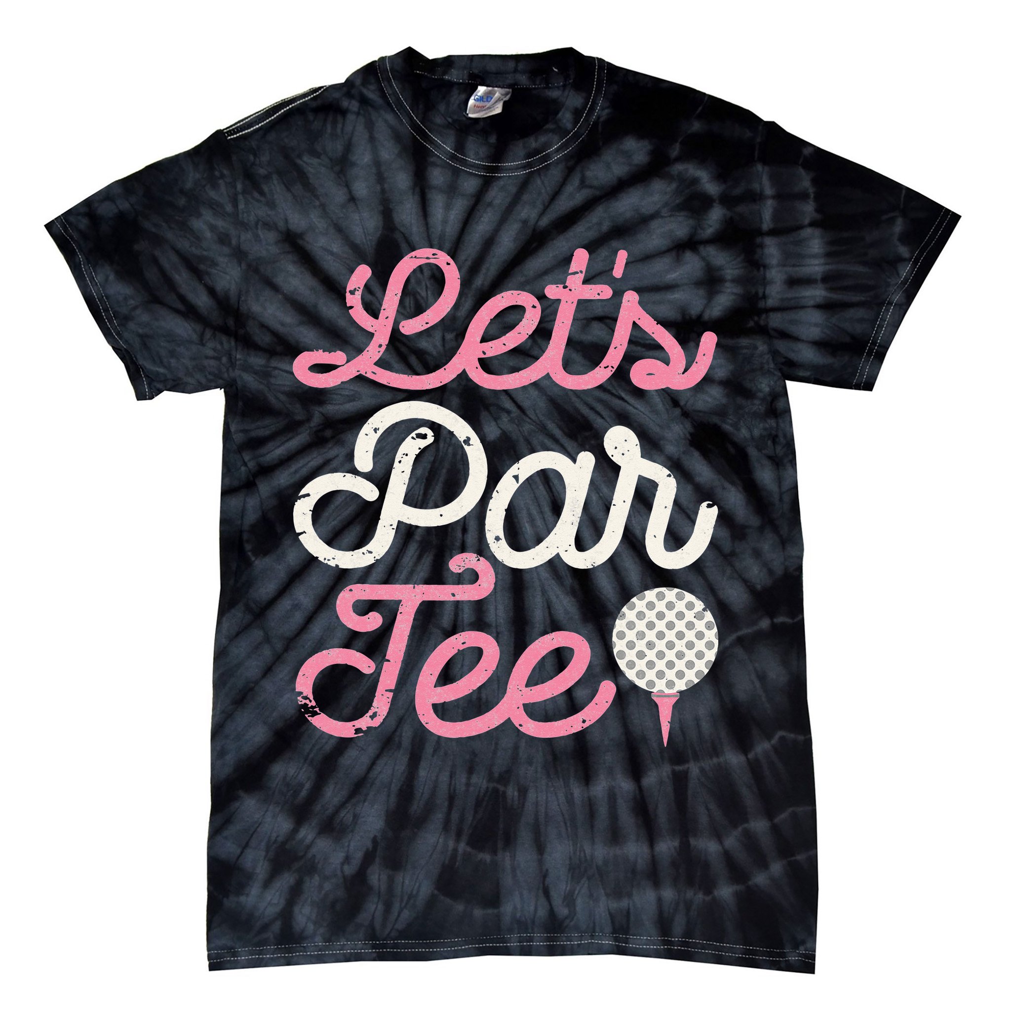 retro Let's Par Tee Golf Player Golfer Dad Papa Tie-Dye T-Shirt