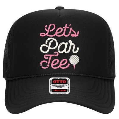 retro Let's Par Tee Golf Player Golfer Dad Papa Trucker Hat