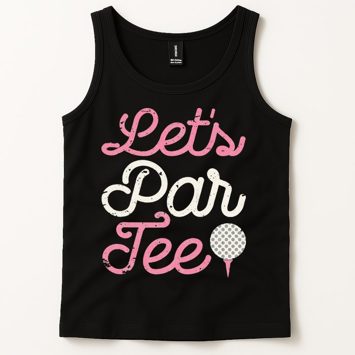 retro Let's Par Tee Golf Player Golfer Dad Papa Tank Top