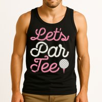 retro Let's Par Tee Golf Player Golfer Dad Papa Tank Top