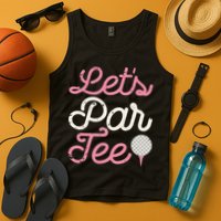 retro Let's Par Tee Golf Player Golfer Dad Papa Tank Top