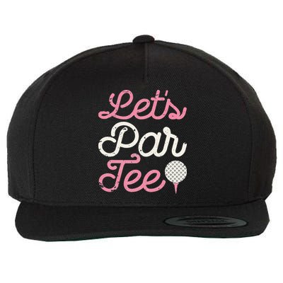 retro Let's Par Tee Golf Player Golfer Dad Papa Wool Snapback Cap